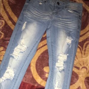 light washed ripped jeans